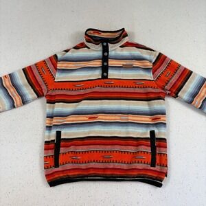CINCH Southwestern Multi-Color Striped Snap-Neck Fleece Pullover Youth XXL